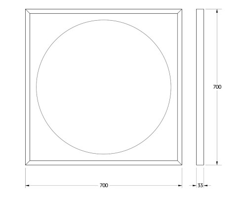 Зеркало 70x70 см черный матовый Defesto Eclipse DF 2222