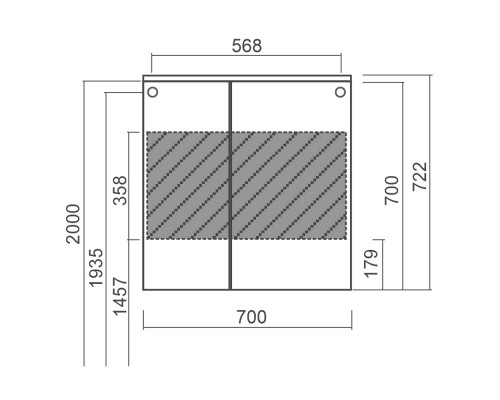 Зеркальный шкаф 70x72,2 см белый Diborg Katarine 77.4104