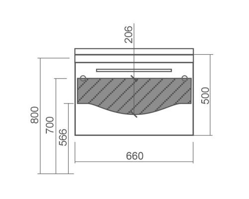 Тумба белый глянец 66 см Diborg Katarine 77.4214