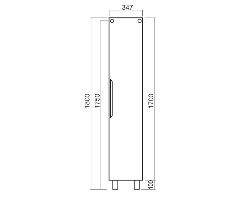 Пенал подвесной белый матовый L/R Diborg Lande 77.2300