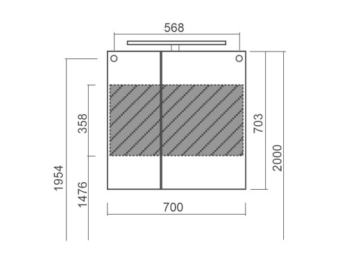 Зеркальный шкаф 70x70,3 см белый матовый Diborg Lande 77.2104