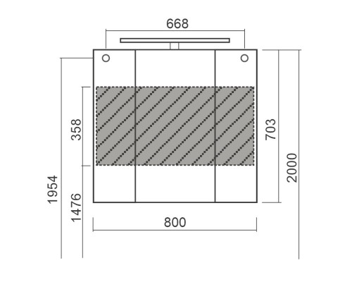 Зеркальный шкаф 80x70,3 см дуб Diborg Lande Q 77.3105