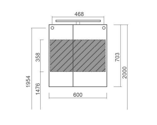 Зеркальный шкаф 60x70,3 см дуб Diborg Lande Q 77.3103