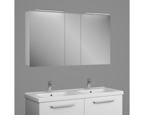 Зеркальный шкаф 125x70,3 см белый матовый Diborg Lande 77.2109