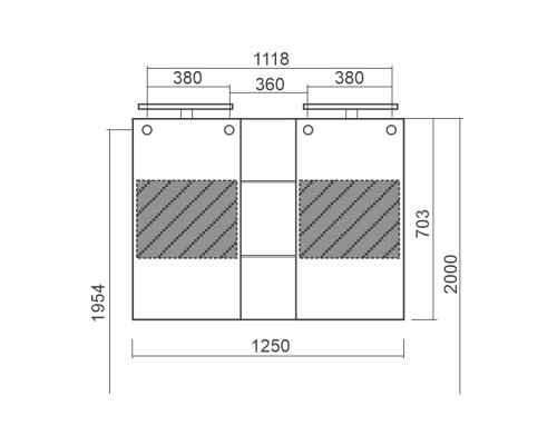 Зеркальный шкаф 125x70,3 см белый матовый Diborg Lande 77.2109