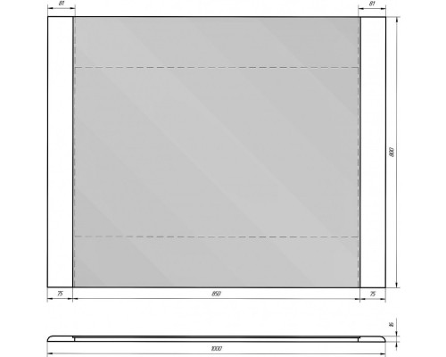 Зеркало 100x80 см белый глянец Dreja Uni 99.9007