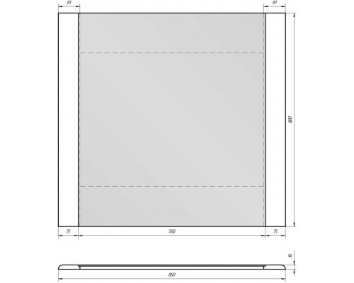 Зеркало 85x80 см белый глянец Dreja Uni 99.9006