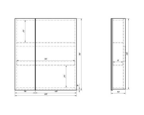 Зеркальный шкаф 60x70 см белый глянец R Dreja Almi 99.9009