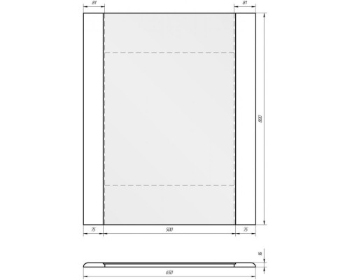 Зеркало 65x80 см белый глянец Dreja Uni 99.9004