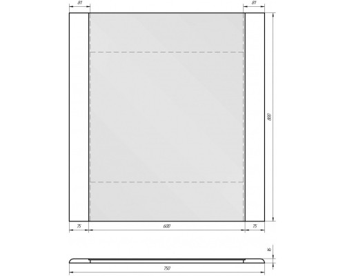 Зеркало 75x80 см белый глянец Dreja Uni 99.9005