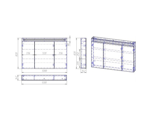 Зеркальный шкаф 120x82 см белый глянец L Dreja Uni 99.9013