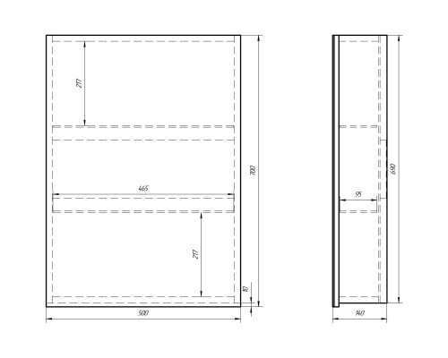 Зеркальный шкаф 50x70 см белый глянец L Dreja Almi 99.9008