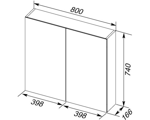 Зеркальный шкаф 80x74 см белый глянец Dreja Premium 77.9001W