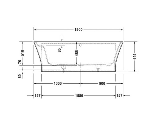 Акриловая ванна 190x90 см Duravit Cape Cod 700364000000000