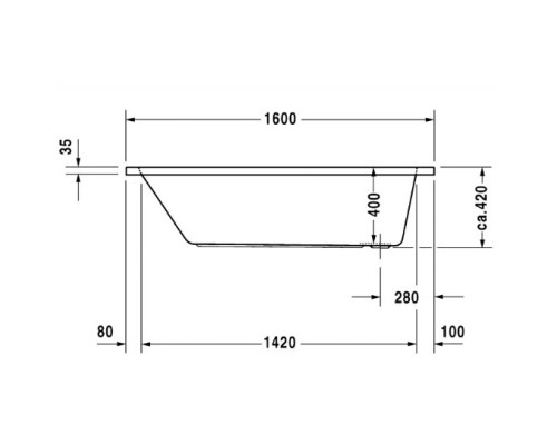 Акриловая ванна 160x70 см Duravit D-Code 700096000000000