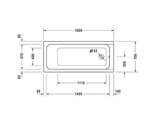 Акриловая ванна 160x70 см Duravit D-Code 700096000000000