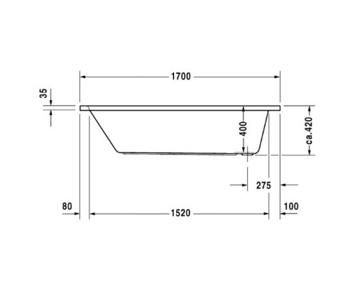 Акриловая ванна 170x70 см Duravit D-Code 700098000000000