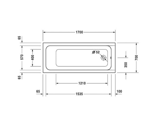 Акриловая ванна 170x70 см Duravit D-Code 700098000000000