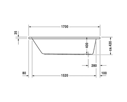 Акриловая ванна 170x75 см Duravit D-Code 700100000000000