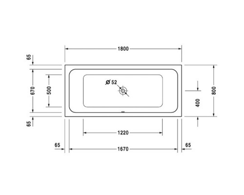 Акриловая ванна 180x80 см Duravit D-Code 700101000000000