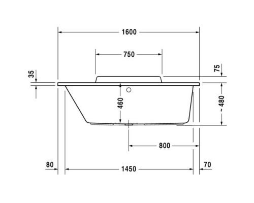 Акриловая ванна 160x70 см L Duravit DuraStyle 700292000000000