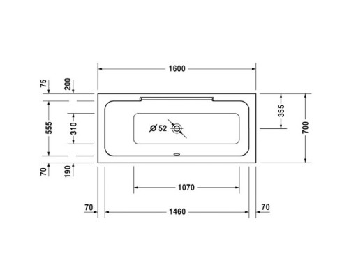 Акриловая ванна 160x70 см L Duravit DuraStyle 700292000000000