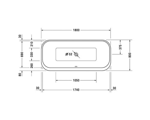 Акриловая ванна 180x80 см Duravit Happy D.2 700320000000000