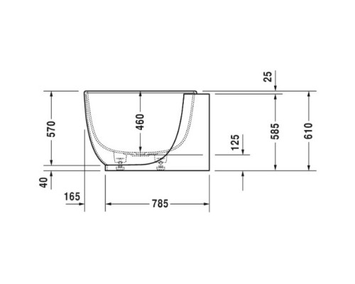 Акриловая ванна 185x95 см Duravit Luv 700433000000000