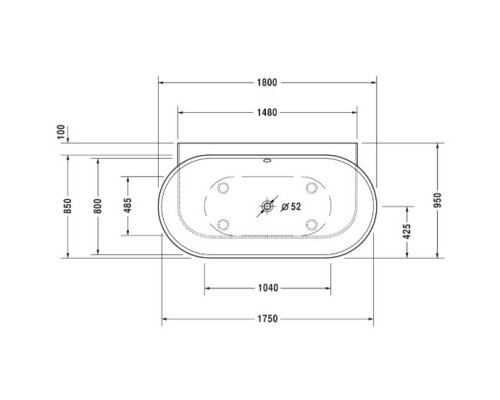 Акриловая ванна 185x95 см Duravit Luv 700433000000000