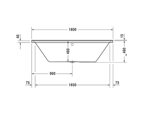 Акриловая ванна 180x80 см Duravit P3 Comforts 700377000000000