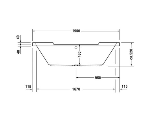 Акриловая ванна 190x90 см Duravit Starck 700011000000000