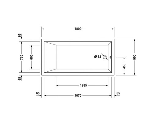 Акриловая ванна 180x90 см Duravit Starck 700050000000000