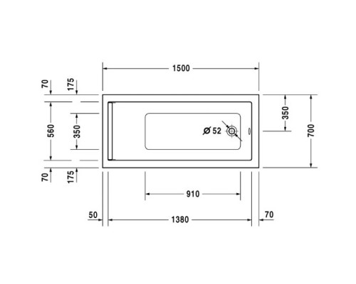 Акриловая ванна 150x70 см Duravit Starck 700331000000000