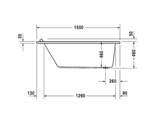 Акриловая ванна 150x75 см Duravit Starck 700332000000000 Акриловая ванна 150x75 см Duravit Starck 700332000000000