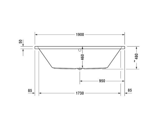 Акриловая ванна 190x90 см Duravit Vero Air 700414000000000