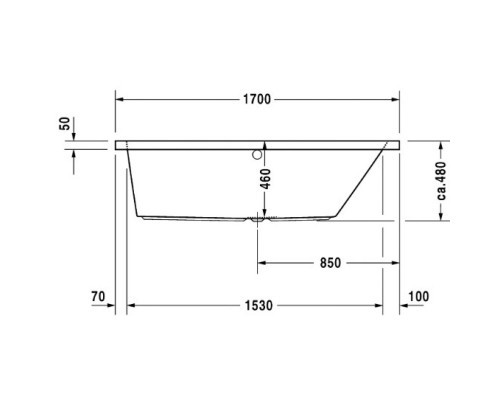 Акриловая ванна 170x75 см R Duravit Vero 700134000000000