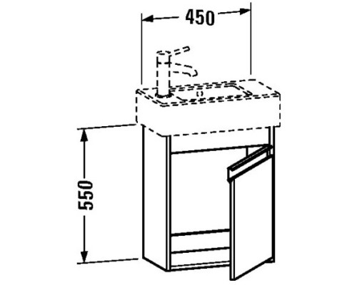 Тумба графит матовый 45 см Duravit Ketho KT6629R4949