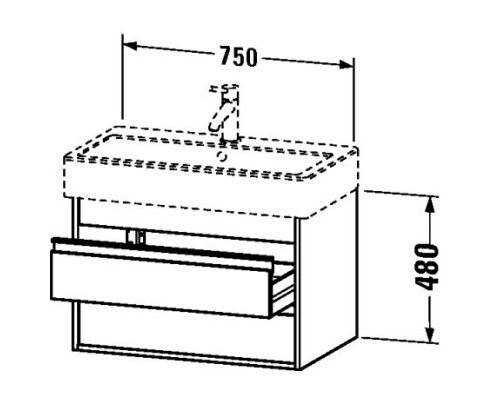 Тумба белый матовый 75 см Duravit Ketho KT663701818