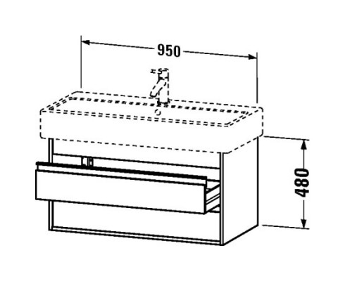 Тумба белый глянец 95 см Duravit Ketho KT663802222