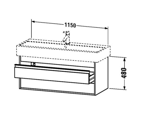 Тумба бетонно-серый матовый 115 см Duravit Ketho KT663900707