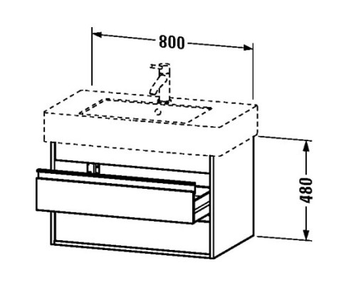 Тумба базальт матовый 80 см Duravit Ketho KT664004343