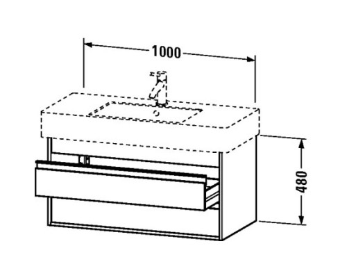 Тумба белый матовый 100 см Duravit Ketho KT664101818