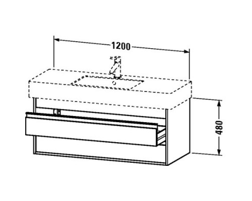 Тумба белый матовый 120 см Duravit Ketho KT664201818