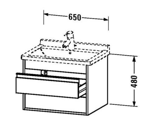 Тумба белый матовый 65 см Duravit Ketho KT664301818