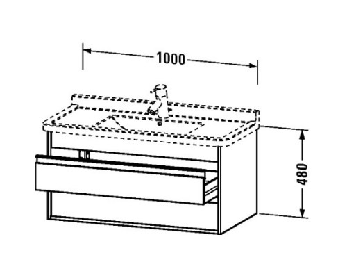 Тумба бетонно-серый матовый 100 см Duravit Ketho KT664500707