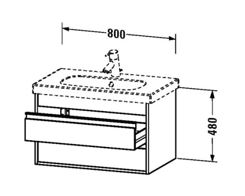 Тумба белый матовый 80 см Duravit Ketho KT664701818