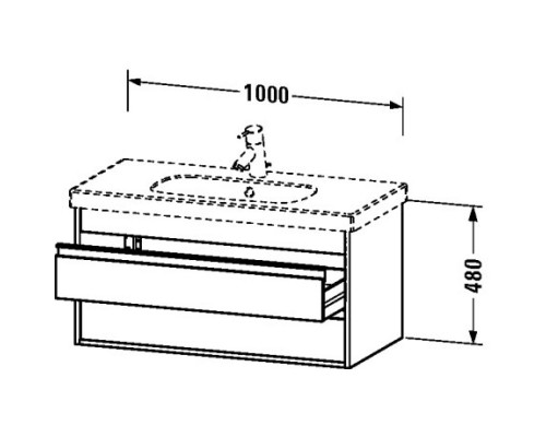 Тумба белый матовый 100 см Duravit Ketho KT664801818