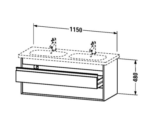 Тумба бетонно-серый матовый 115 см Duravit Ketho KT664900707