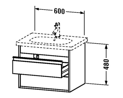 Тумба белый матовый 60 см Duravit Ketho KT665001818