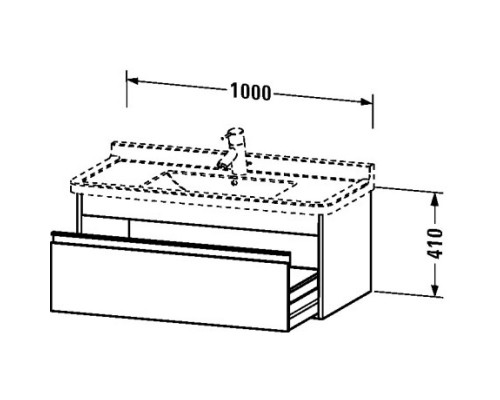 Тумба бетонно-серый матовый 100 см Duravit Ketho KT666500707